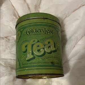 1970s Vintage BALLONOFF Golden Leaf teas canister